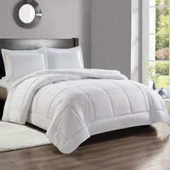 Cloud-Soft 3-Piece Luxurious Comforter Set – Ultra Cozy All-Season Bedding with 1 Comforter & 2 Pillow Shams – Queen Size, White – Lightweight, Fade-Resistant, Stylish Bedroom Vibes