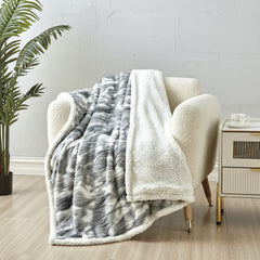 Cozy Vibes Alaska Sherpa Throw Blanket – Ultra Soft Microplush 50" x 60" – Lightweight Fleece for Couch, Bed, Dorm & Travel – Machine Washable