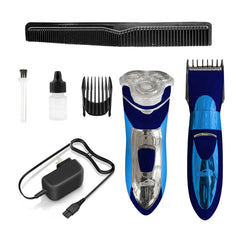 Rechargeable Clipper & Washable Electric Shaver – Wet & Dry Cordless Grooming Tool with Precision Trimmer, Pivoting Head & Stainless Steel Blades