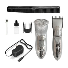 Rechargeable Clipper & Washable Electric Shaver – Wet & Dry Cordless Grooming Tool with Precision Trimmer, Pivoting Head & Stainless Steel Blades