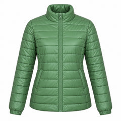 Women's Lightweight Puffer Jacket, Down-Blend Fill with Zip Pockets, 2XL