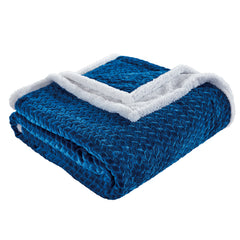 VibeWrap Reversible Braided Sherpa Throw Blanket – Ultra Cozy Knit Fleece for Couch, Bed or Recliner – Warm, Lightweight, Machine Washable & Aesthetic All-Season Comfort (50" x 60")