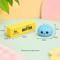 Squishy Dumpling & Butter Squishy Combo Pack – Slow Rising Sensory Fidget Toy Set for Kids, Teens & Adults – Cute Stress Relief Squeeze Toys