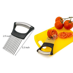 2-Pack Kitchen Knife Sharpener & Stainless Steel Veggie & Meat Slicer Holder – Non-Slip, Ultra Sharp, Easy to Clean
