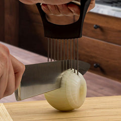 2-Pack Kitchen Knife Sharpener & Stainless Steel Veggie & Meat Slicer Holder – Non-Slip, Ultra Sharp, Easy to Clean