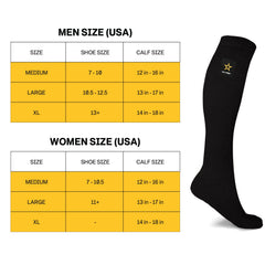 Official US Army Graduated Compression Socks 2-Pack – 15-20 mmHg Knee High Compression Socks with Arch Support & Comfort Band for Men & Women, Medium, Large & XL