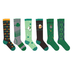 6-Pairs: St. Patrick's Day Celebration Knee-High Compression Socks