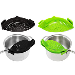 Heat Resistance Easy Snap Silicone Kitchen Strainer (1-Pack or 2-Pack)