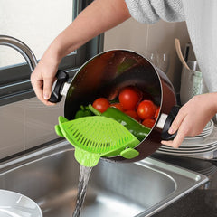 Heat Resistance Easy Snap Silicone Kitchen Strainer (1-Pack or 2-Pack)