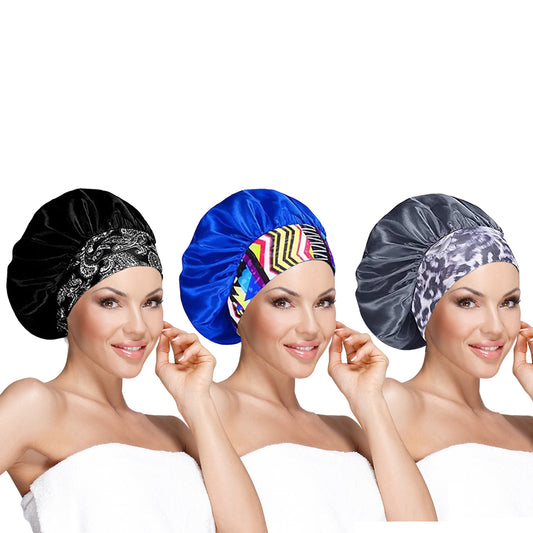 3-Pack: Women’s Satin Head Wraps – Silky Bonnet Caps for Sleeping, Hair Protection, Chemo, & Daily Wear – Lightweight, Breathable, One Size Fits Most