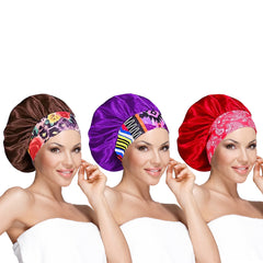 3-Pack: Women’s Satin Head Wraps – Silky Bonnet Caps for Sleeping, Hair Protection, Chemo, & Daily Wear – Lightweight, Breathable, One Size Fits Most