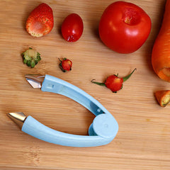 4-Pack Fruit & Veggie Corer & Peeler Set – Stainless Steel Tools for Easy Stem Removal & Precise Peeling – Compact, Ergonomic & Dishwasher Safe