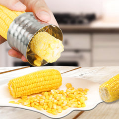 4-Piece Kitchen Gadget Set – Apple Corer, French Fry Cutter, Corn Peeling Ring & Pizza Cutter – Stainless Steel Blades, Dishwasher Safe