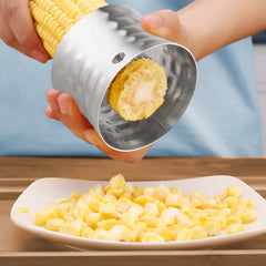 4-Piece Kitchen Gadget Set – Apple Corer, French Fry Cutter, Corn Peeling Ring & Pizza Cutter – Stainless Steel Blades, Dishwasher Safe
