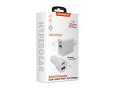 20W USB-C Power Delivery Charger Bundle – Fast Wall Charger & Fast Car Charger Set with USB-C PD and USB-A Ports for iPhone, Samsung, iPad & Android Devices