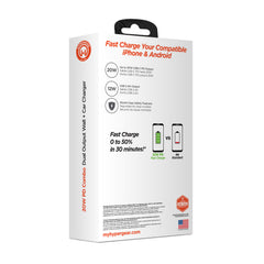 20W USB-C Power Delivery Charger Bundle – Fast Wall Charger & Fast Car Charger Set with USB-C PD and USB-A Ports for iPhone, Samsung, iPad & Android Devices