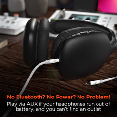 Wireless Bluetooth Over-Ear Headphones – HD Stereo Sound, Deep Bass, Built-In Microphone, Memory Foam Ear Cushions, AUX Compatible & 10-Hour Battery Life for Music, Calls, Travel & Gaming