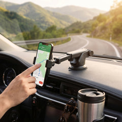 15W Wireless Car Charger Phone Mount – Gravity Auto-Clamping Fast Charging Mount for Vent, Dashboard & Windshield, 360° Adjustable Holder for iPhone, Samsung Galaxy, Pixel & More | Black