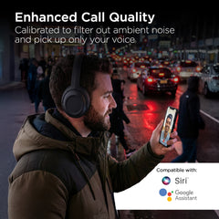 ANC Wireless Bluetooth Headphones – Active Noise Cancelling Over-Ear Headphones with Deep Bass, ENC Microphone, 24-Hour Battery, Gaming Mode & Memory Foam Ear Cushions | Black
