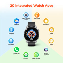 Activ8 Smartwatch Fitness Tracker with 1.4" AMOLED Display – Heart Rate, SpO2, Sleep Monitoring, Bluetooth Calling, 120+ Sports Modes & 3 Interchangeable Bands for iPhone & Android