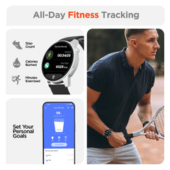 Smartwatch Fitness Tracker with 1.4" AMOLED Display – Heart Rate, SpO2, Sleep Monitoring, Bluetooth Calling, 120+ Sports Modes & 3 Interchangeable Bands for iPhone & Android
