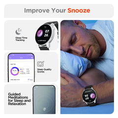 Smartwatch Fitness Tracker with 1.4" AMOLED Display – Heart Rate, SpO2, Sleep Monitoring, Bluetooth Calling, 120+ Sports Modes & 3 Interchangeable Bands for iPhone & Android