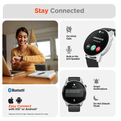 Smartwatch Fitness Tracker with 1.4" AMOLED Display – Heart Rate, SpO2, Sleep Monitoring, Bluetooth Calling, 120+ Sports Modes & 3 Interchangeable Bands for iPhone & Android