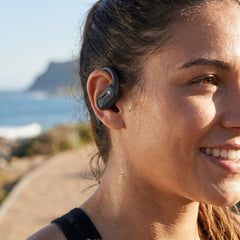 AeroFlex 360 Open-Ear True Wireless Earbuds – Bluetooth 5.3 Wireless Earbuds with Ear Hooks, 25-Hour Playtime, Noise-Filtering Mics, IPX4 Sweatproof Design & Charging Case | Black