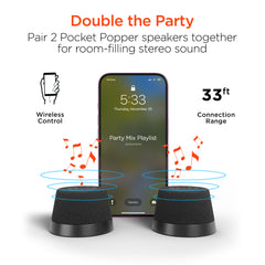 Magnetic Mini Bluetooth Speaker – MagSafe-Compatible Wireless Speaker with 360° HD Sound, Built-In Kickstand, IPX6 Waterproof, Speakerphone & 8-Hour Battery Life | Black
