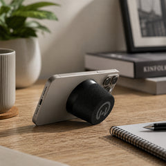 Magnetic Mini Bluetooth Speaker – MagSafe-Compatible Wireless Speaker with 360° HD Sound, Built-In Kickstand, IPX6 Waterproof, Speakerphone & 8-Hour Battery Life | Black