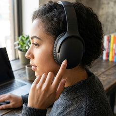 2-in-1 Wireless Bluetooth Headphones & Portable Speaker – Over-Ear Headphones with HD Stereo Sound, Built-In Speaker Mode, Memory Foam Ear Cushions, FM Radio & 10-Hour Battery Life | Black