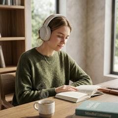 2-in-1 Wireless Bluetooth Headphones & Portable Speaker – Over-Ear Headphones with HD Stereo Sound, Built-In Speaker Mode, Memory Foam Ear Cushions, FM Radio & 10-Hour Battery Life | White