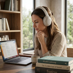 2-in-1 Wireless Bluetooth Headphones & Portable Speaker – Over-Ear Headphones with HD Stereo Sound, Built-In Speaker Mode, Memory Foam Ear Cushions, FM Radio & 10-Hour Battery Life | White