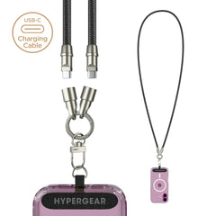 2-in-1 Crossbody Phone Strap with USB-C Charging Cable – Hands-Free Braided Phone Lanyard & 60W Fast Charge Cable Compatible with iPhone 15/16, Samsung Galaxy, Pixel & More