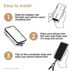 2-in-1 Crossbody Phone Strap with USB-C Charging Cable – Hands-Free Braided Phone Lanyard & 60W Fast Charge Cable Compatible with iPhone 15/16, Samsung Galaxy, Pixel & More
