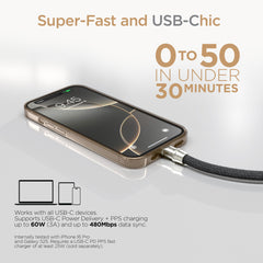 2-in-1 Crossbody Phone Strap with USB-C Charging Cable – Hands-Free Braided Phone Lanyard & 60W Fast Charge Cable Compatible with iPhone 15/16, Samsung Galaxy, Pixel & More