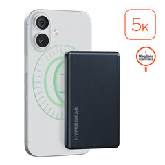 Power Pack Mag 5,000mAh Ultra-Slim Magnetic Wireless Power Bank – MagSafe-Compatible 15W Fast Charging Portable Charger with 20W USB-C PD, Aircraft-Grade Aluminum Design | Black