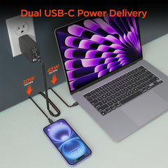 65W GaN USB-C Wall Charger with Digital Display – Dual USB-C PD PPS & USB-A Fast Charging Adapter – 3-Port Laptop Charger for MacBook, iPhone, Samsung, iPad & More