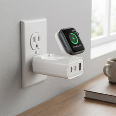 43W 4-in-1 Wall Charger with Apple Watch Charger – Dual 20W USB-C PD, USB-A Fast Charging & Magnetic Watch Charging Stand for iPhone, iPad, AirPods & Apple Watch