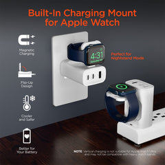 43W 4-in-1 Wall Charger with Apple Watch Charger – Dual 20W USB-C PD, USB-A Fast Charging & Magnetic Watch Charging Stand for iPhone, iPad, AirPods & Apple Watch