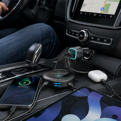 98W 5-Port Fast Car Charger with Backseat Charging Hub – Dual 30W USB-C PD PPS & USB-A Ports – Multi-Device Car Charger for iPhone, Android, Tablets & Laptops