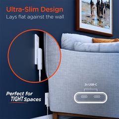 65W Dual USB-C GaN Wall Charger – Ultra-Slim Fast Charger with USB-C PD PPS, Foldable Prongs & Dual-Port Charging for MacBook, iPhone, Samsung, iPad & More