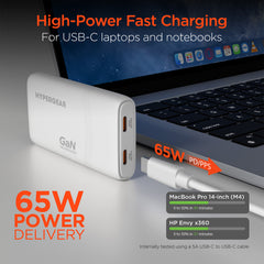 65W Dual USB-C GaN Wall Charger – Ultra-Slim Fast Charger with USB-C PD PPS, Foldable Prongs & Dual-Port Charging for MacBook, iPhone, Samsung, iPad & More