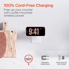 3-in-1 Magnetic Wireless Charger with Dual USB-C PD Ports – 15W MagSafe-Compatible Fast Charging Station, 40W GaN Wall Charger for iPhone, AirPods, Apple Devices & More | White
