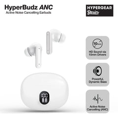 ANC True Wireless Earbuds – Active Noise Cancelling Bluetooth 6.0 Earbuds with Transparency Mode, ENC Microphones, 24-Hour Battery Life & USB-C Charging Case | White