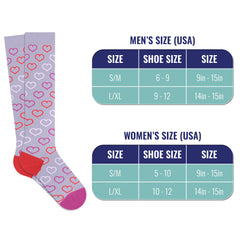Hearts & Ribbons Compression Socks (3-Pairs)