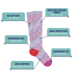 Hearts & Ribbons Compression Socks (3-Pairs)