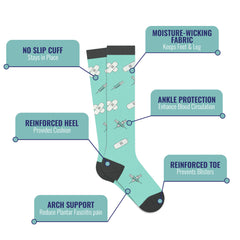 Medical Print Knee-High Compression Socks (3-Pairs)