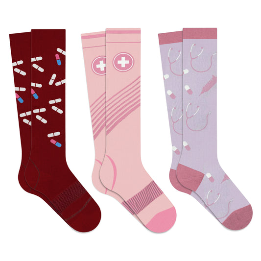 Energizing Socks for Medical Professionals (3-Pairs)