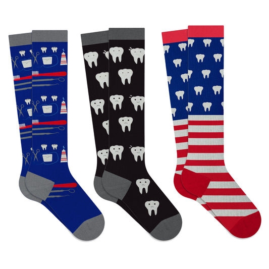 Dentist Approved Compression Socks (3-Pairs)